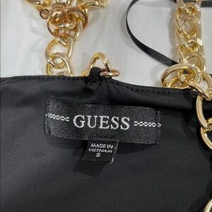 GUESS Black Shoulder Bag with Gold Chain